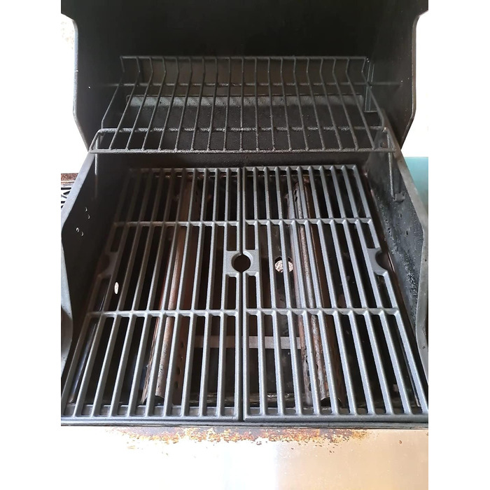 Чавунна решітка для гриля GFTIME 43x21 см, сумісна з Enders Boston 3, Monroe 3 Pro, Barbecook Siesta 310, Landmann Triton 3/4, Charbroil Gas2Coal 330, Proficook PC-GG 1058/1059, комплект 2 шт.