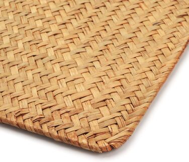 Set of 6, Rectangular Placemats made of Natural Seagrass, 43 x 30 cm, Woven Rattan Placemats for the Dining Table