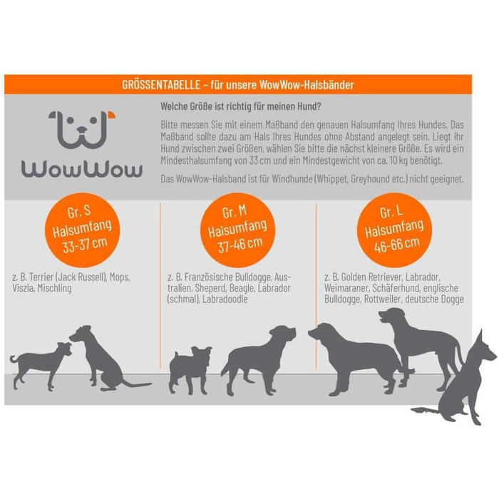 WowWow Professional Dog Collar with Leash - Khaki - Size M 37-46 cm, 195g light, innovative collar with integrated leash - known from 'The Lion's Den'