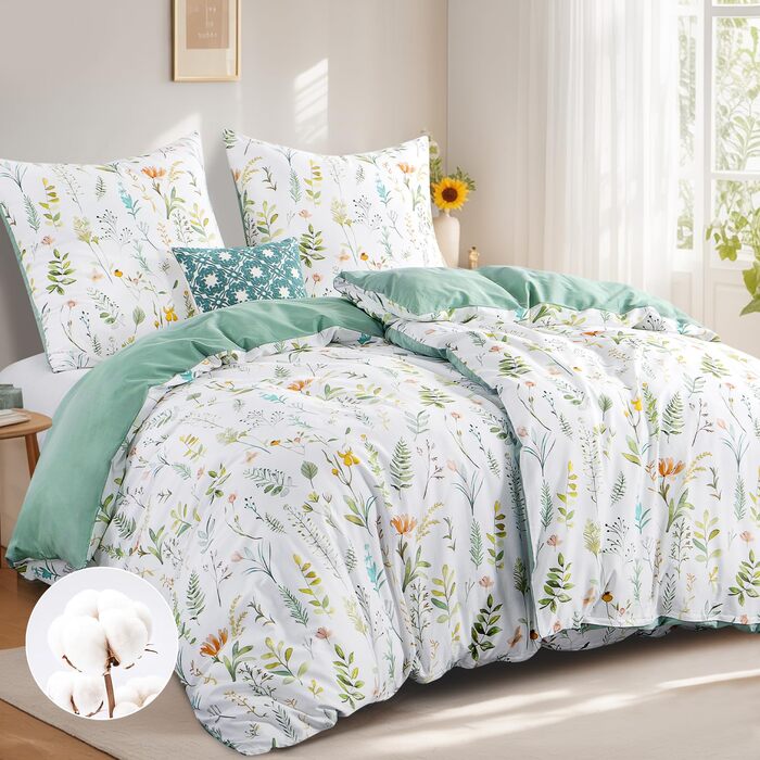 Комплект постільної білизни RUIKASI 135x200 з бавовни (4 частини), антрацит, геометричний малюнок