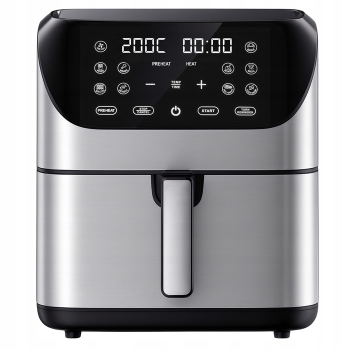 Аерофритюрниця 8л: безмасляна фритюрниця 1800 Вт, 10 програм, з дисплеєм