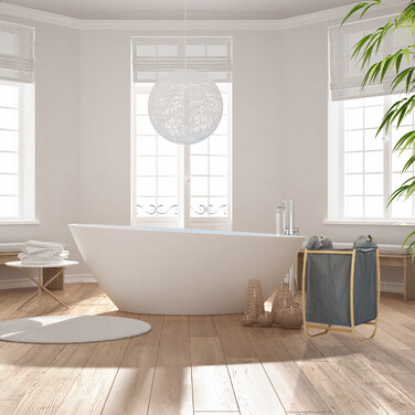 Relaxdays Gray Laundry Basket with Bamboo Frame