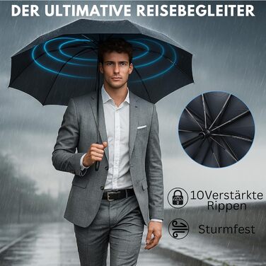 Стійкий до вітру парасолька Rainroyal Drytogo: 3 розміри (95, 100, 105 см) | Автоматичний парасолька-тростина для жінок та чоловіків | Колір: зелений