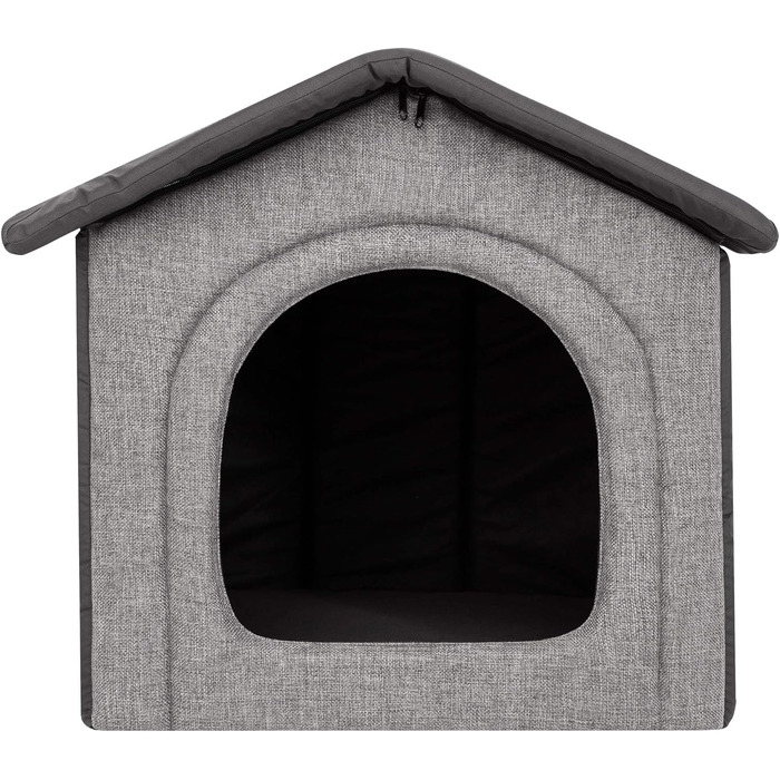 Будинок для собак та котів середнього розміру - знімний дах, для дому - сірий з графітом, 60 x 55 x 60 см [R4 / XL]