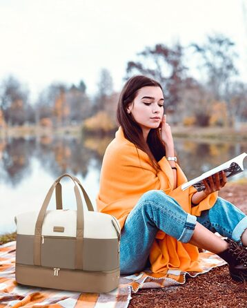 Сумка-мішок LOVEVOOK для жінок, 60L: дорожня, спортивна, для подорожей, з відділенням для взуття (55x42x25cm)