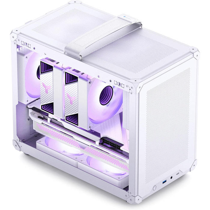 Корпус для ПК Jonsbo C6 MAX білий – компактний mATX з ручкою, сітчаста передня панель, підтримка GPU до 335 мм, CPU-кулер до 170 мм, 5 місць для вентиляторів