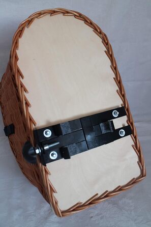 Кошик для велосипеда на багажник для собак, плетіння з лози з металевою сіткою та подушкою, XL або XXL. Кошик для багажника (XXL з подушкою)