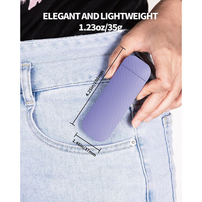 LED-ліхтарик для читання (книжкове світло) Wiederaufladbares, ультралегке, з 3 кольорами та 5 рівнями яскравості, диммується, портативне, фіолетово-чорне