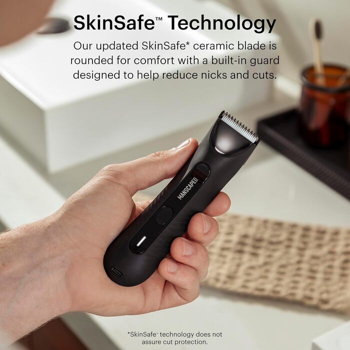 MANSCAPED® The Lawn Mower® 3.0 Plus Listen & Body Hair Trimmer - Updated SkinSafe® Trimmer Blade, Waterproof Wet/Dry Grooming, USB-C Rechargeable, Wireless Ball Razor for Men