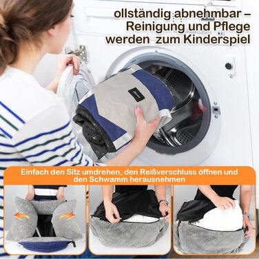 Автокрісло для собак 3-в-1 – переносна ліжко для маленьких собак, з розкладною поверхнею, м'яким матрацом, для переднього або заднього сидіння, внутрішнє та зовнішнє використання (04-Blau)