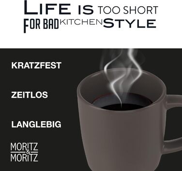 Набір чашок для кави Moritz & Moritz NORDIC, 6 шт, сірий колір, 300 мл, з ручкою, з високоякісної кераміки
