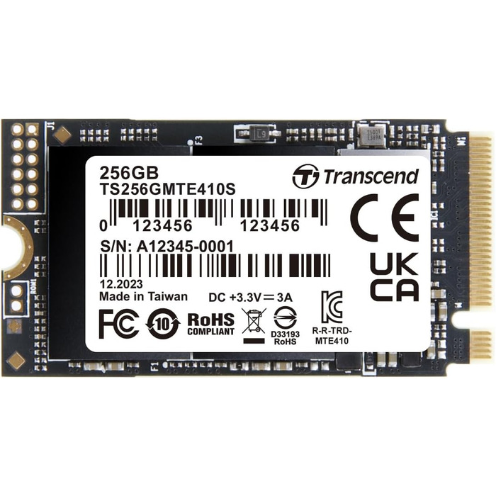 SSD Transcend M.2 NVMe PCIe Gen4x4 256GB (MTE410S) - Швидкість до 5000 МБ/с