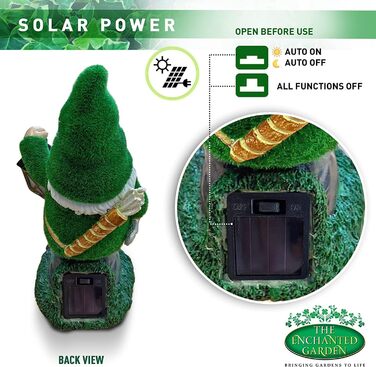The ENCHANTED GARDEN Gartenzwerg Ranger garden figurines & garden statues garden decor for outdoors Solar Light funny gnomes for outdoors