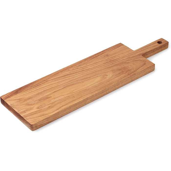 Edelding Cutting and Serving Board made of high-quality oak, 43 x 15 cm in size with a practical 12 cm handle | Antibacterial kitchen board | Serving board, breakfast board, solid wood board