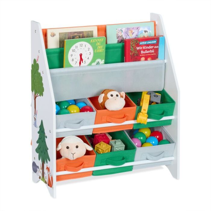 Relaxdays Kids' Shelving Unit with Storage Boxes