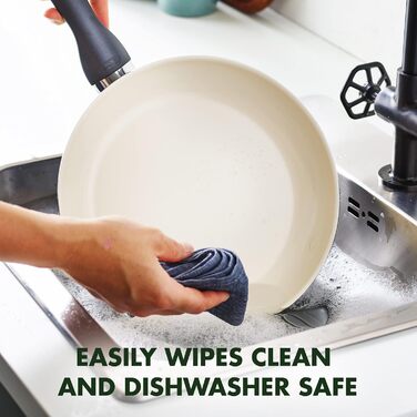 Набір сковорідок GreenPan Rio з антипригарним покриттям CeramTec, 2 шт (20 см та 26 см), без PFAS, Cool-Touch ручка, термостійкі до 160°C, придатні для миття в посудомийній машині, чорні та кремові