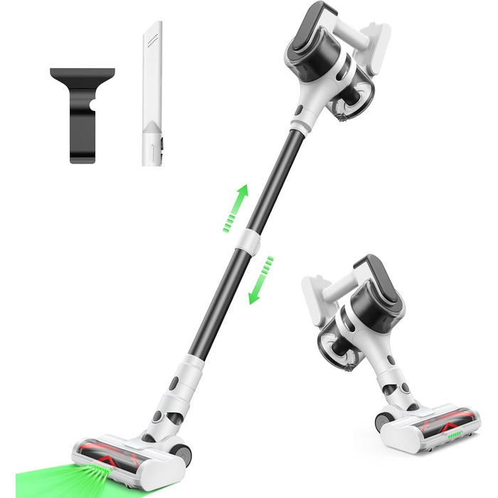 Потужний бездротовий пилосос S5, 30 kPa, великий акумулятор, 55 хв роботи, 1 л контейнер для пилу, для твердих підлог, килимів та шерсті тварин в усьому домі