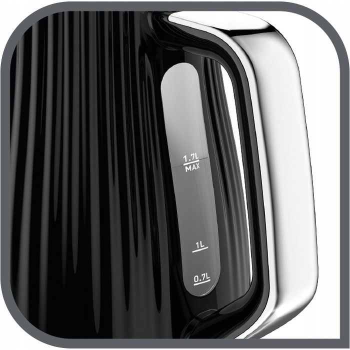 Електричний чайник Tefal Loft, 2400 Вт, 1,7 л, чорний