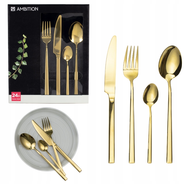 Набір столових приборів Ambition Como, 24 предмети, золотисті