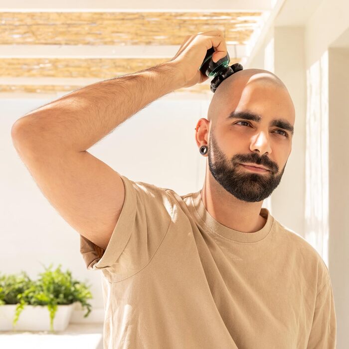 Електричний голчастий триммер Cecotec Bamba PrecisionCare для гоління голови, 7 плаваючих лез, 60 хв роботи, станція зарядки, дисплей, портативний, легке очищення