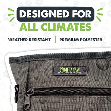 Сумка для ласощів Mighty Paw для собак 2.0 | Фідер-сумка для тренування собак - Сумка для ласощів для собак - Сумка для ласощів для тварин з ремінцем, Hands-Free - Магнітна застібка (Помаранчевий/Сірий)