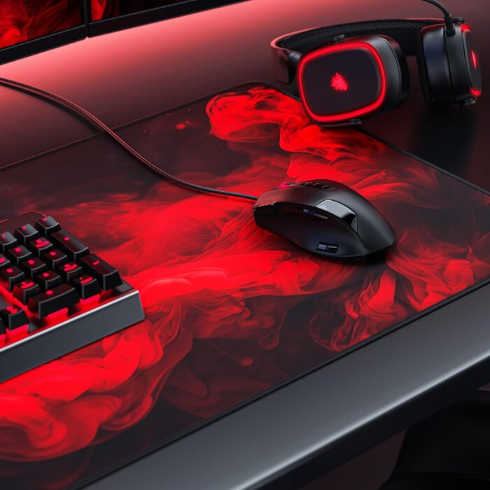 Килимок для миші CSL Titanwolf XXL - 900 x 400 мм - Red Smoke