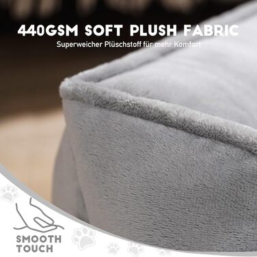 Snocyo Dog Bed - Small Dogs, Cat Bed - Fluffy and Cozy, Washable and Super Soft Dog Sofa Dog Cushion, Padded Dog Mat, Grey, 55×45×16cm