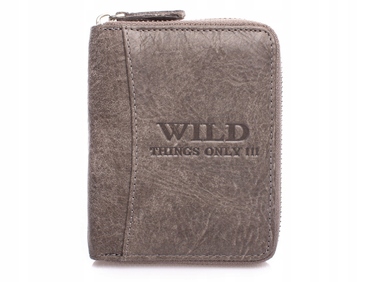 Чоловічий гаманець зі шкіри натуральної Wild Thing's Only, сірий