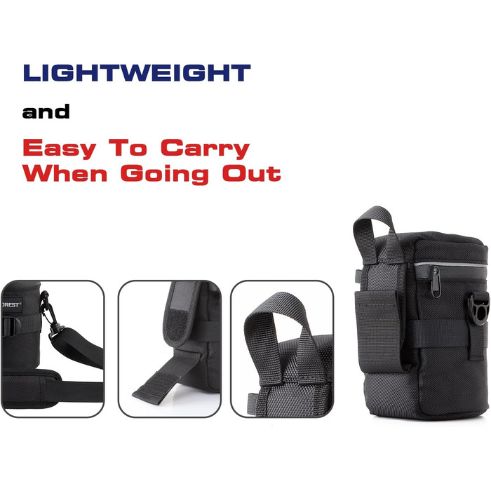 Чохол для об'єктива камери, нейлон, чорний, XL (10.5 x 18.5 см)