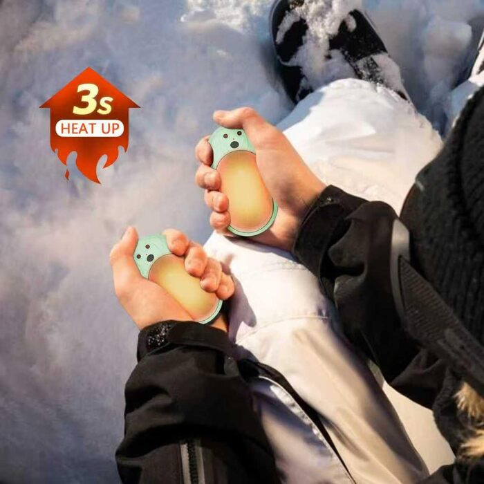 Електричні грілки для рук 6000mAh (2 шт.) - перезаряджувані, USB-C, 3 режими нагріву, подарунок для жінок, чоловіків, дітей, для катання на лижах, піших прогулянок (зелені)