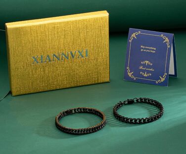 Чоловічий браслет XIANNVXI з нержавіючої сталі, золотий та чорний, 8 мм, 19/21/23 см (набір)