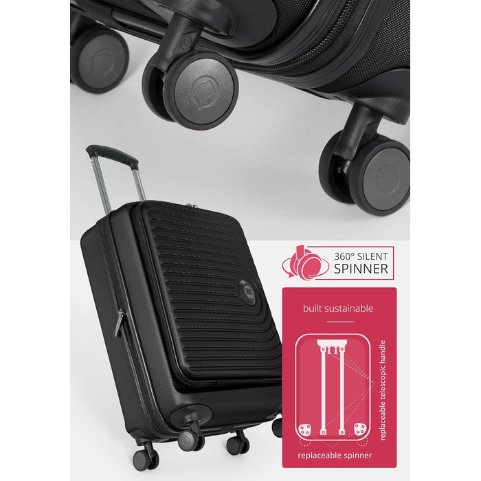 Чохол для багажу Hauptstadtkoffer Mitte - великий, жорсткий, з TSA, 4 колеса, 77 см, 130 літрів (Чорний)