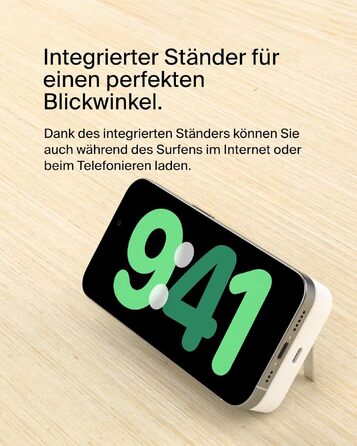 Бездротовий павербанк Belkin BoostCharge Pro 10000mAh з підтримкою Qi2 та MagSafe, портативний зарядний пристрій зі стійкою для iPhone 16, 15, 14, Pixel — Білий