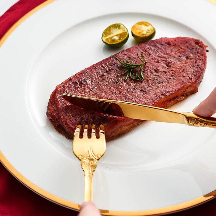 Набір столових приборів Prächtiges Barock 20 предметів з нержавіючої сталі 18/10, золотий колір, у подарунковій коробці (виделки, ложки, ножі)