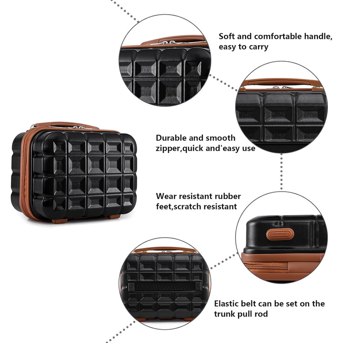 Чемодан KONO Mittelgroß 62см з 4 колесами, ABS, TSA-замок (62x43x26 см)