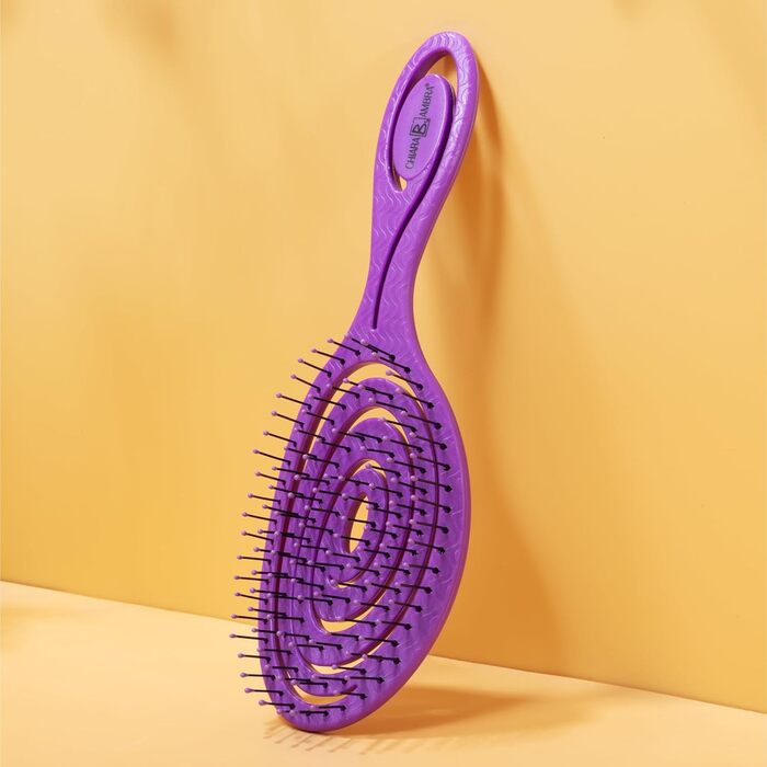 Щітка для волосся Chiara Ambra без заплутування - для жінок та чоловіків - розпушувач для кучерявого та довгого волосся - екологічна розпушувальна щітка, щітки для волосся - (слива)