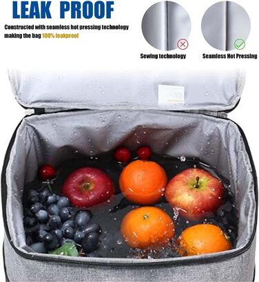 Рюкзак-холодильник HEQUN 23L: Ізольований рюкзак для пікніків, пляжу, подорожей та роботи. Сірий колір.