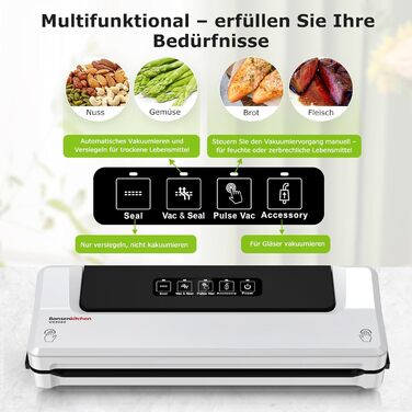 Вакуумний пакувальник Bonsenkitchen для продуктів харчування та Sous Vide, 40 пакетів у комплекті