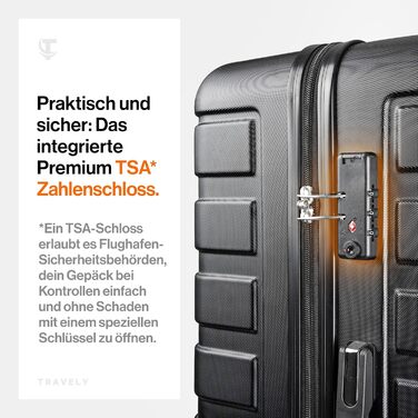 Чемодан туристичний великий 77см, 100л, з TSA замком та плавними колесами | Travely