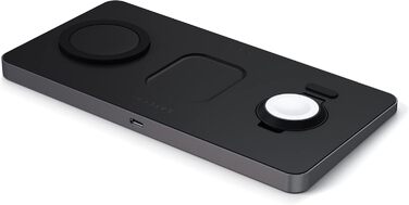 Бездротовий зарядний пристрій SATECHI Trio з магнітною панеллю, Qi-сертифікований, сумісний з iPhone 16 Pro Max / 16 Pro / 16/16 Plus, AirPods 3-го покоління, Apple Watch Ultra & Series