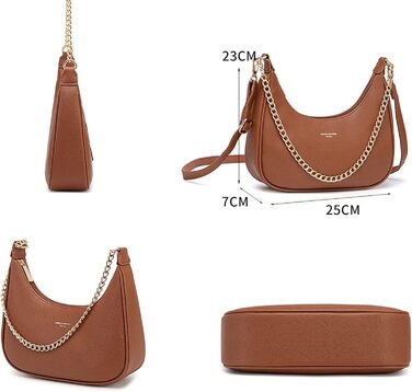 Сумка жіноча David Jones через плече, клатч з ланцюжком, екошкіра, колір коньяк - елегантна сумка для вечірки та повсякдення