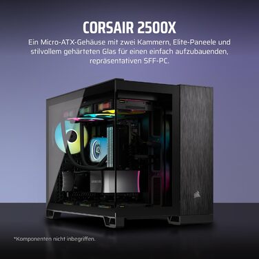 Корпус для ПК CORSAIR 2500X Obsidian mATX з двокамерним дизайном та підтримкою зворотного підключення материнської плати