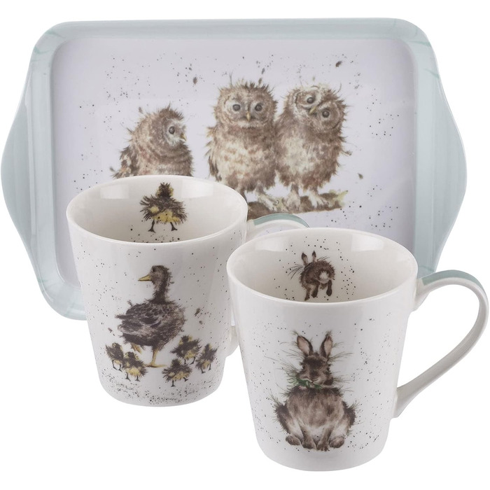 Portmeirion Home & Gifts X0011658739 Wrendale by Royal Worcester s/2 Cups & Saucers Wrendale Designs (Set of 2 (1 Cup & Saucer))