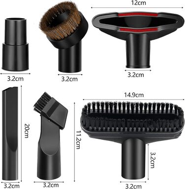 Насадки для пилососа PIWOSGOL7Stk - універсальний комплект для прибирання, 32/35 мм