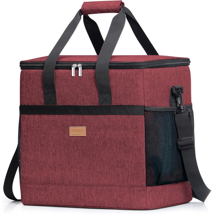 Термосумка LifeWit 40L для перевезення їжі (Вишневий колір)