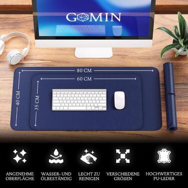 Килимок для столу GOMIN - PU шкіра, вологостійкий, протиковзкий, XXL (60x35 см)