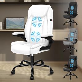 Офісне крісло ALFORDSON з регульованим нахилом 150°, обертання 360° та підставкою для ніг, PU-шкіра, чорний глянець (для дому та ігор)