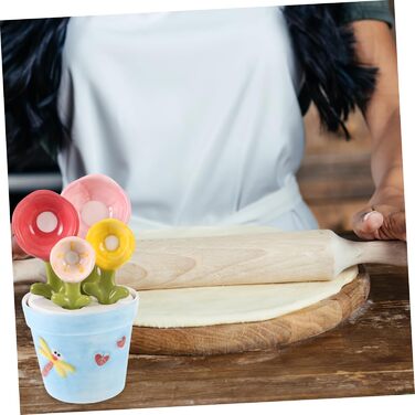 Garneck 2 Sets Back Spoon Measuring Spoon Measuring Figure Measuring Spoon Porcelain Salt Spoon Coffee Measuring Spoon Kitchen Helper Cactus Measuring Cup Ceramic