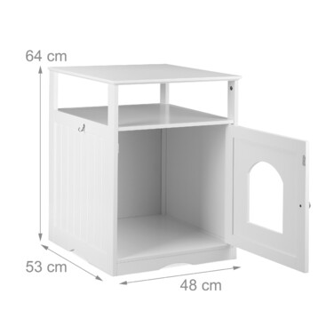 Relaxdays White Cat Cabinet with Shelf