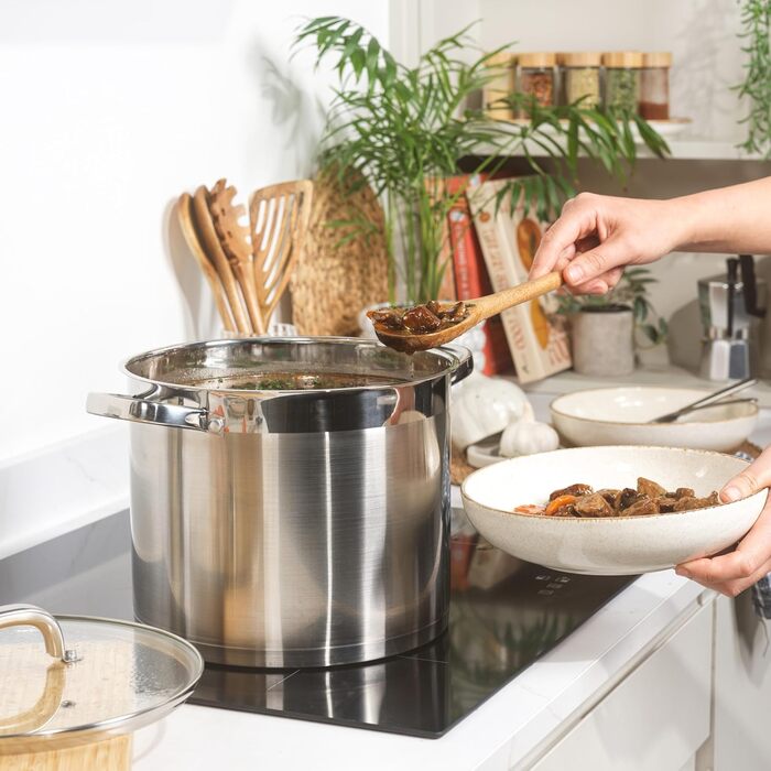 Пароварка Salter Timeless 3-рівнева – 18 см, нержавіюча сталь, 9 літрів, з антипригарним покриттям та скляною кришкою, для індукційних плит